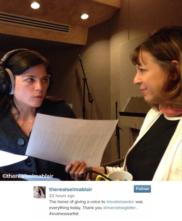 therealselmablair doing voice work on Eva Hesse documentary